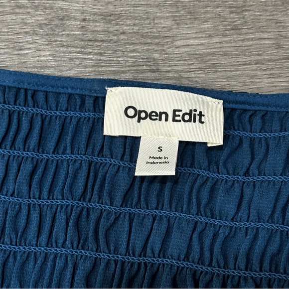 Open Edit, women’s long-sleeved, shirred, cropped top, NWT - Picture 5 of 9